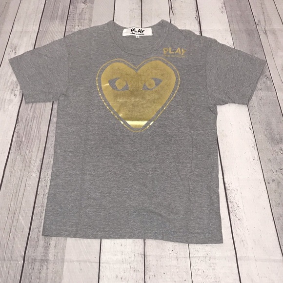 Comme des Garçons PLAY Gold Heart T-Shirt - Picture 1 of 4